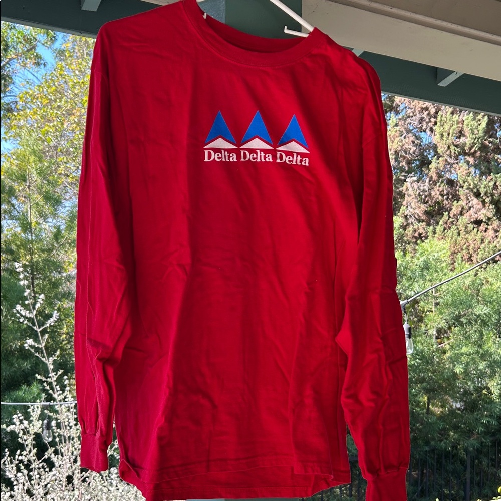 Red Delta Delta Delta Long Sleeve Shirt